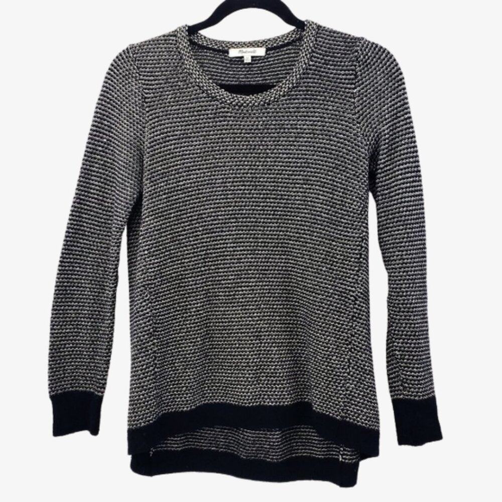 Madewell black & cream pullover sweater